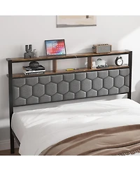 Streamdale Furniture Wooden Platform Bed Frame w/ Usb Ports & Storage - Brown