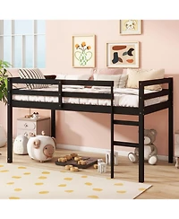 Streamdale Furniture Solid Wood Twin Loft Bed with Ladder