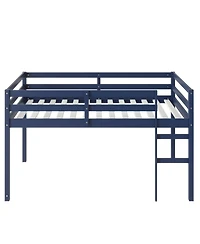 Streamdale Furniture Solid Wood Twin Loft Bed with Ladder - Blue