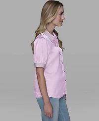 Karl Lagerfeld Paris Women's Beaded Short-Sleeve Top