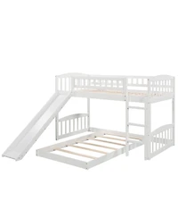 Streamdale Furniture Twin Over Twin Bunk Bed with Slide and Ladder