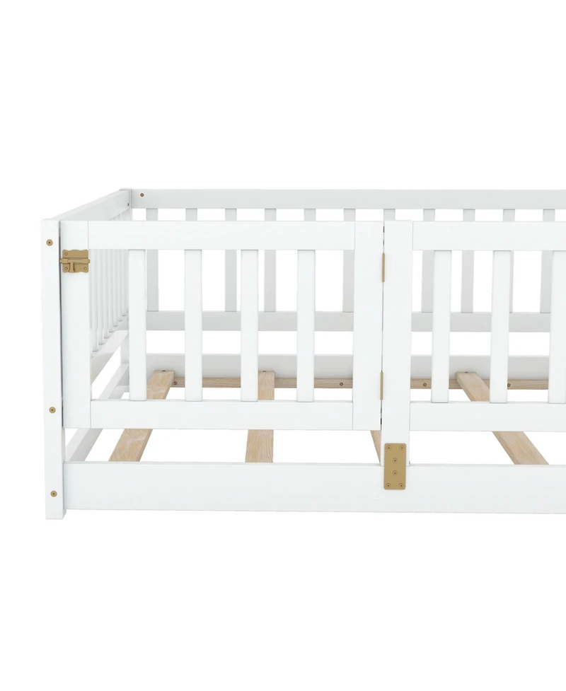 Streamdale Furniture Montessori Floor Bed with Fence & Door