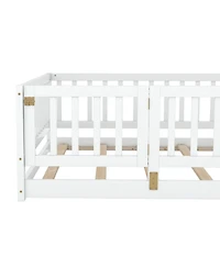 Streamdale Furniture Montessori Floor Bed with Fence & Door