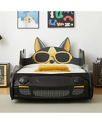 Streamdale Furniture Cool Cartoon Car Bed - Kids' Racing Bed with Stylish Dog Design