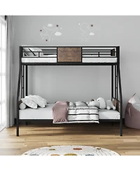 Streamdale Furniture Streamdale Twin Over Full Metal Bunk Bed with Safety Rails & 2 Ladders