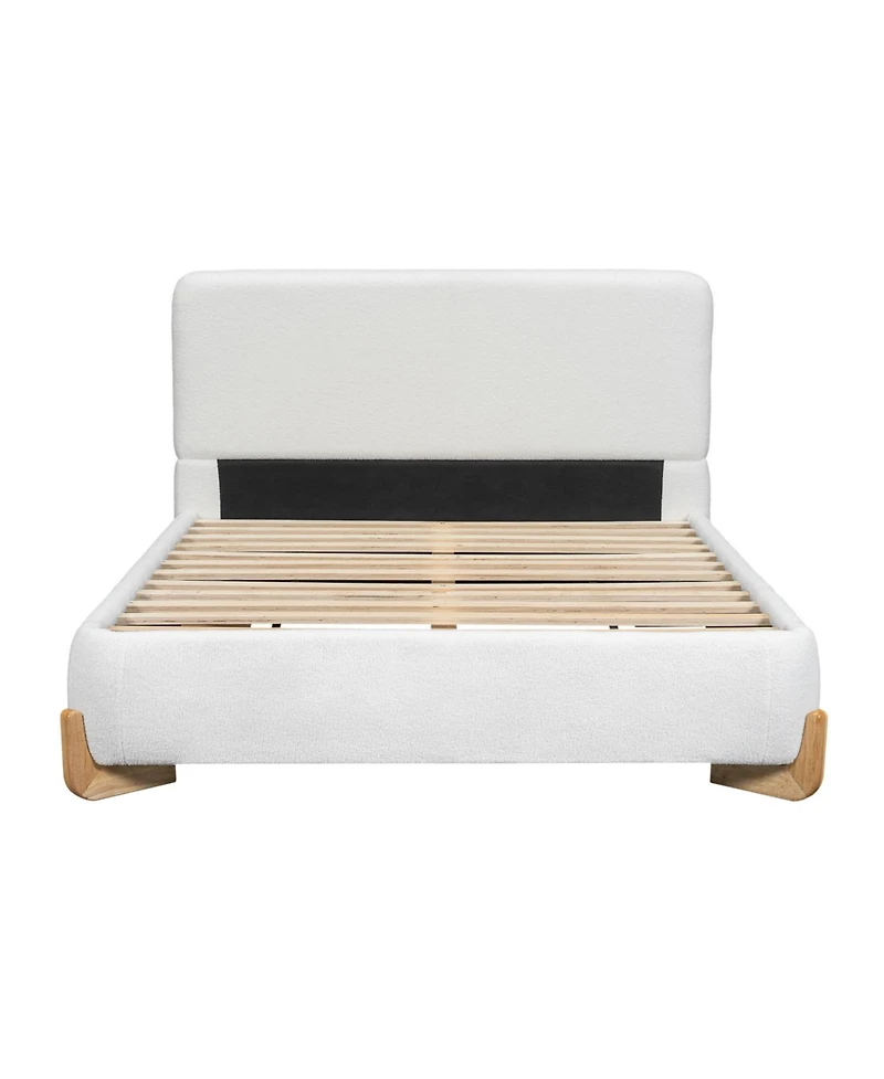 Streamdale Furniture Elegant Boucle Upholstered Bed Luxurious & Comfortable Centerpiece