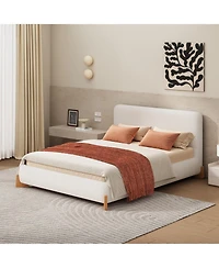 Streamdale Furniture Elegant Boucle Upholstered Bed Luxurious & Comfortable Centerpiece