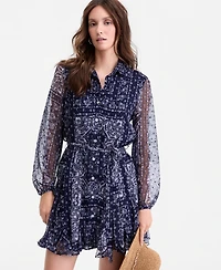 On 34th Women's Bandana-Print Tie-belt Shirtdress, Macy's Exclusive