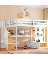 Streamdale Furniture Full Loft Bed with Desk and Storage