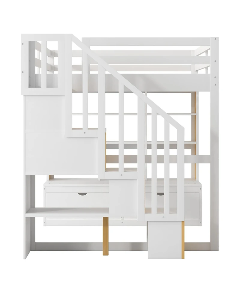 Streamdale Furniture Full Loft Bed with Desk and Storage