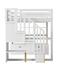 Streamdale Furniture Full Loft Bed with Desk and Storage