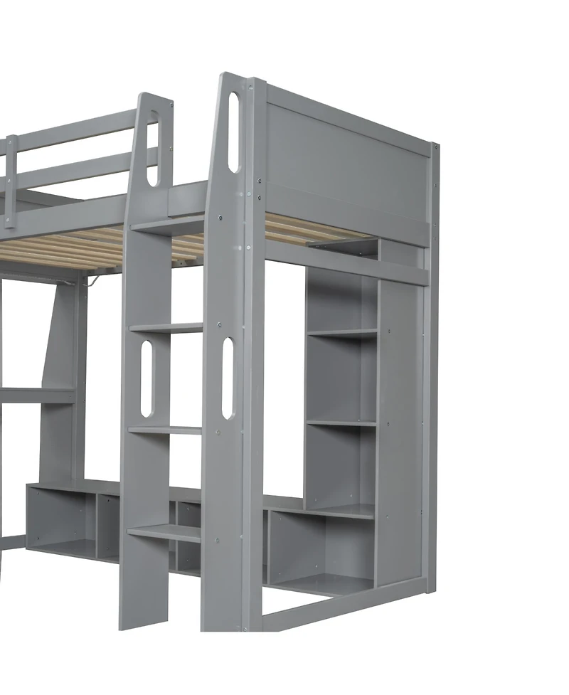 Streamdale Furniture Twin Gaming Loft Bed with Desk & Storage