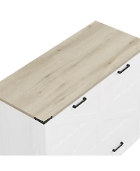 Streamdale Furniture Farmhouse Murphy Bed with Charging & Storage