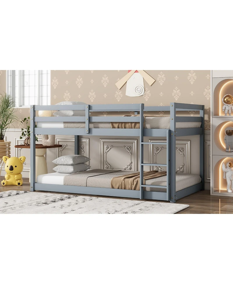 Streamdale Furniture Twin over Twin Loft Bed with Ladder, Solid Wood