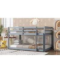 Streamdale Furniture Twin over Twin Loft Bed with Ladder, Solid Wood