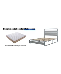 Streamdale Furniture Queen Size Metal Platform Bed with Led, Charger