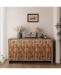 Streamdale Furniture Farmhouse Accent Cabinet with 4 Doors