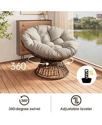 Streamdale Furniture Ergonomic Wicker Chair with Plush Cushion, Durable Cover, Sturdy Frame, Smooth Swivel
