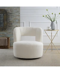 Streamdale Furniture Swivelling Teddy Fabric Accent Chair, Perfect for Rooms & Waiting Areas