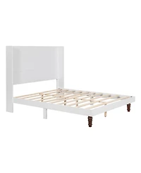 Streamdale Furniture White Queen Bed with 54" Headboard for Reading and Relaxation