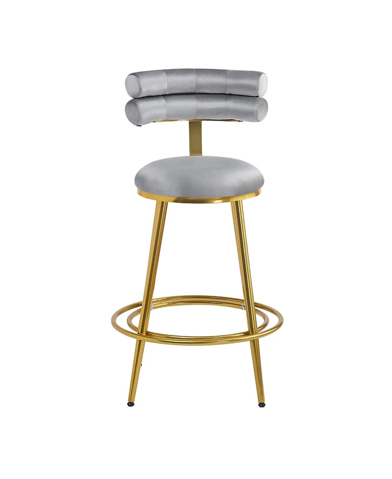 Streamdale Furniture Modern Dark Gray Velvet Counter Stools (Set of 2