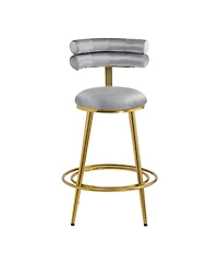 Streamdale Furniture Modern Dark Gray Velvet Counter Stools (Set of 2