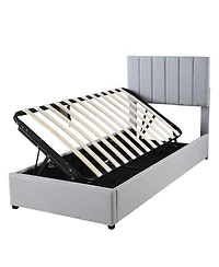 Streamdale Furniture Streamdale Twin Size Upholstered Platform Bed with a Hydraulic Storage System