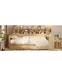Streamdale FurnitureMultifunctional Wooden Twin Daybed with Storage, Trundle, and Desk