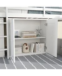 Streamdale Multifunctional Loft Bed with Desk, Storage, Ladder, and Safety Rail