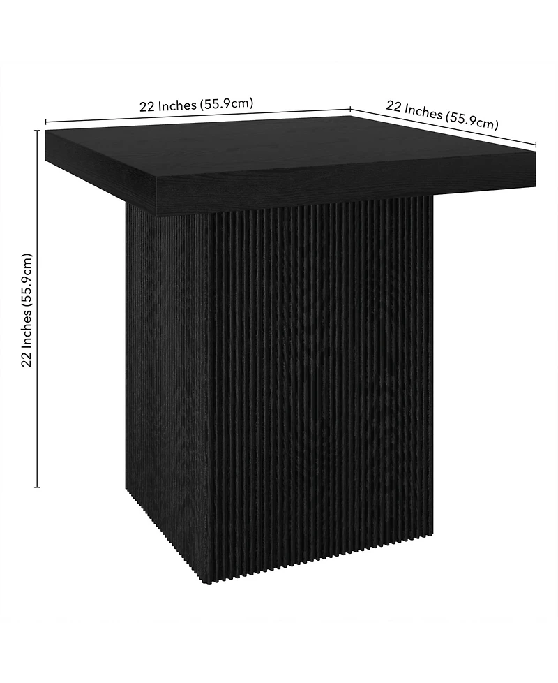 Hudson & Canal Torren 22" Wide Square Fluted Side Table