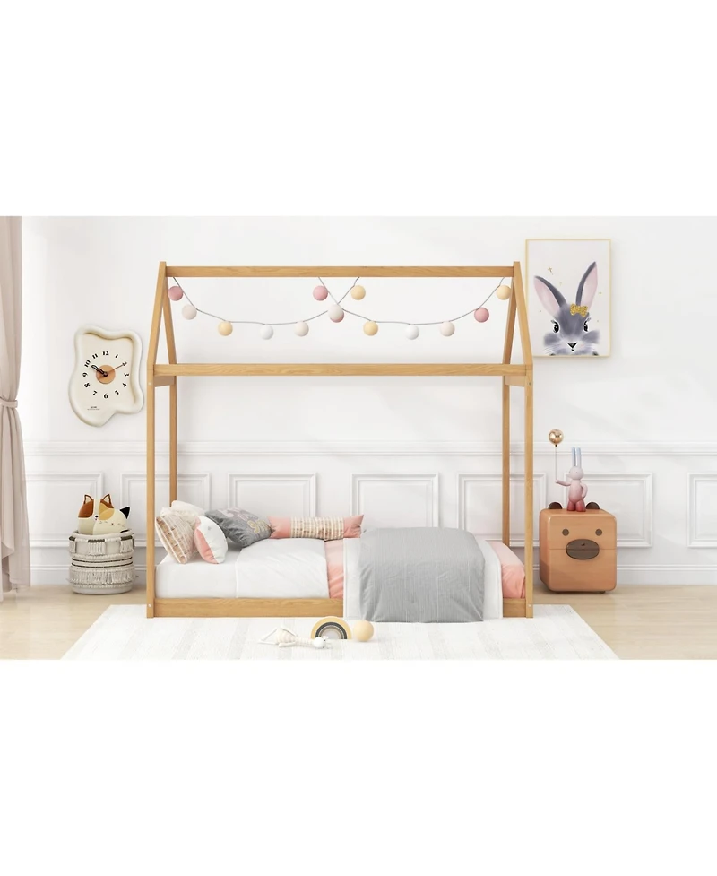 Streamdale Furniture + Twin Size + Wood + House Design + Bed