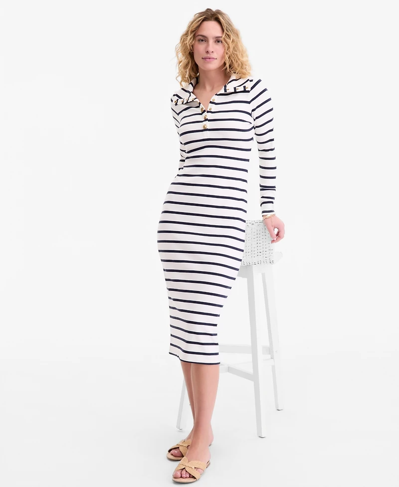 On 34th Women's Striped Sailor Knit Midi Dress, Macy's Exclusive
