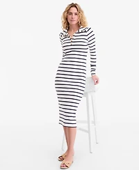 On 34th Women's Striped Sailor Knit Midi Dress, Macy's Exclusive