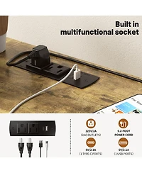 Streamdale Furniture Twin Loft Bed with Desk and Charging Station, Black