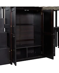 Streamdale Furniture Twin Loft Bed with Stairs & Storage