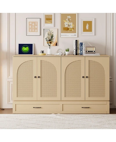 Streamdale Furniture Queen Size Murphy Bed with Large Drawers