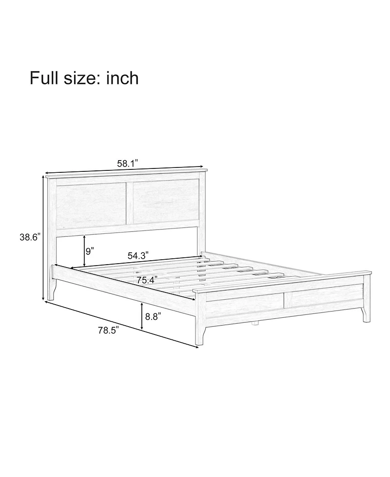 Streamdale Furniture Solid Wood Full Platform Bed