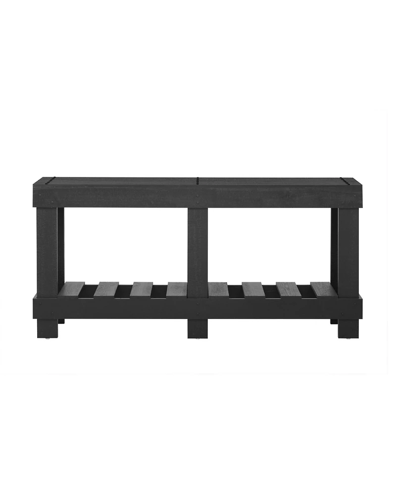 Streamdale Furniture 62.9" Fir Wood Console Table with Shelf & Metal Rivets