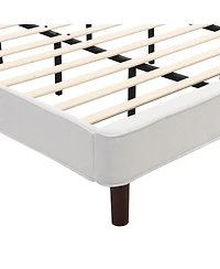 Streamdale Furniture King Size Bed Frame Upholstered Platform Bed with Wingback Headboard