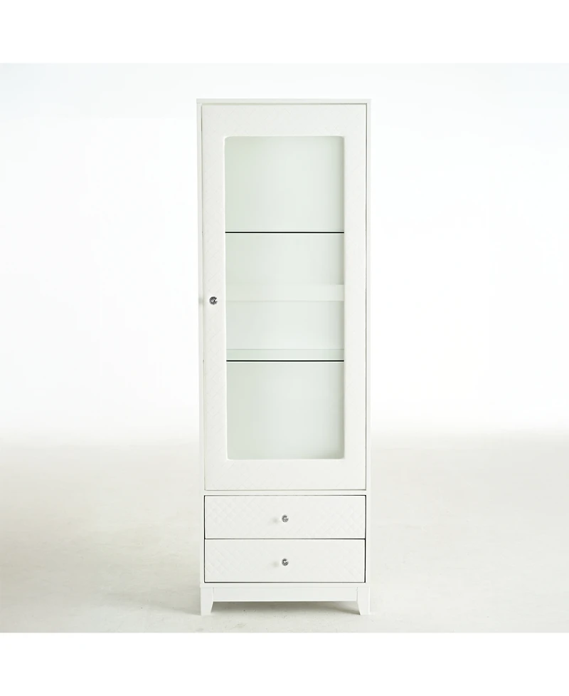 Streamdale Furniture 71" Wood (or relevant material) Led Light Display Cabinet