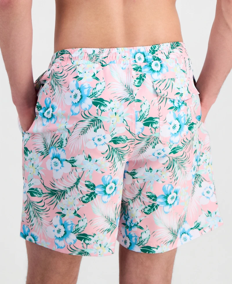 Club Room Men's Ocean Floral 7" Swim Trunk, Macy's Exclusive