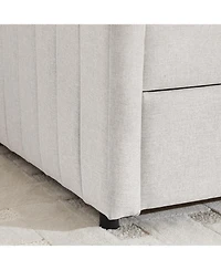 Streamdale Furniture Twin Daybed with Trundle Linen Daybed
