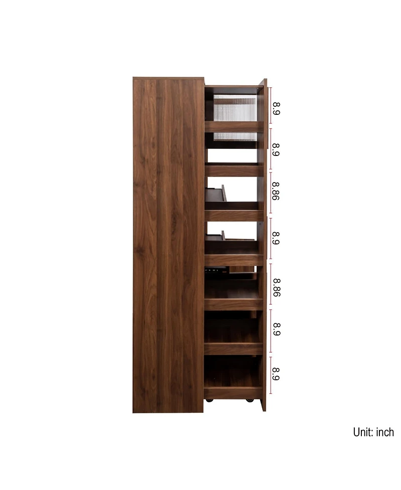 Streamdale Furniture Farmhouse Pantry Cabinet with Pull-Out Shelves