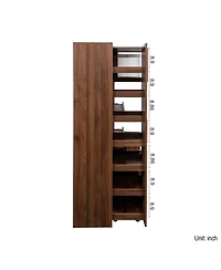 Streamdale Furniture Farmhouse Pantry Cabinet with Pull-Out Shelves