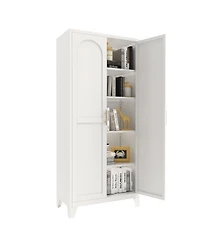 Streamdale Furniture 71" Metal Storage Cabinet with Doors & Adjustable Shelves (White)