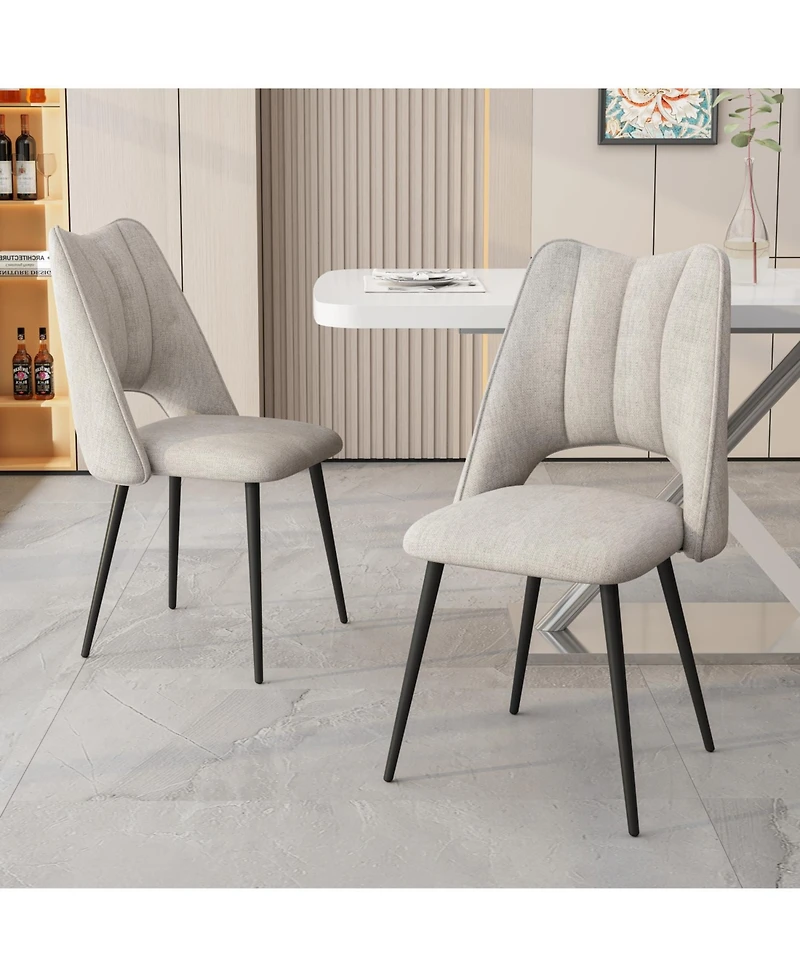 Streamdale Furniture Modern Beige 4-Chair Dining Set