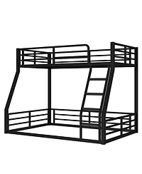 Streamdale Furniture Metal Twin Over Full Bunk Bed Frame - Black