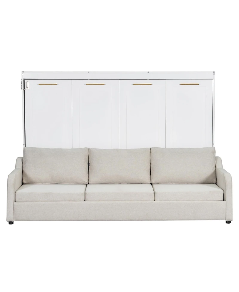 Streamdale Furniture Murphy Cabinet Bed with Sofa, Storage & Led