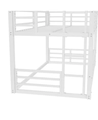 Streamdale Furniture Triple Twin Xl Metal Bunk Bed with Guardrails