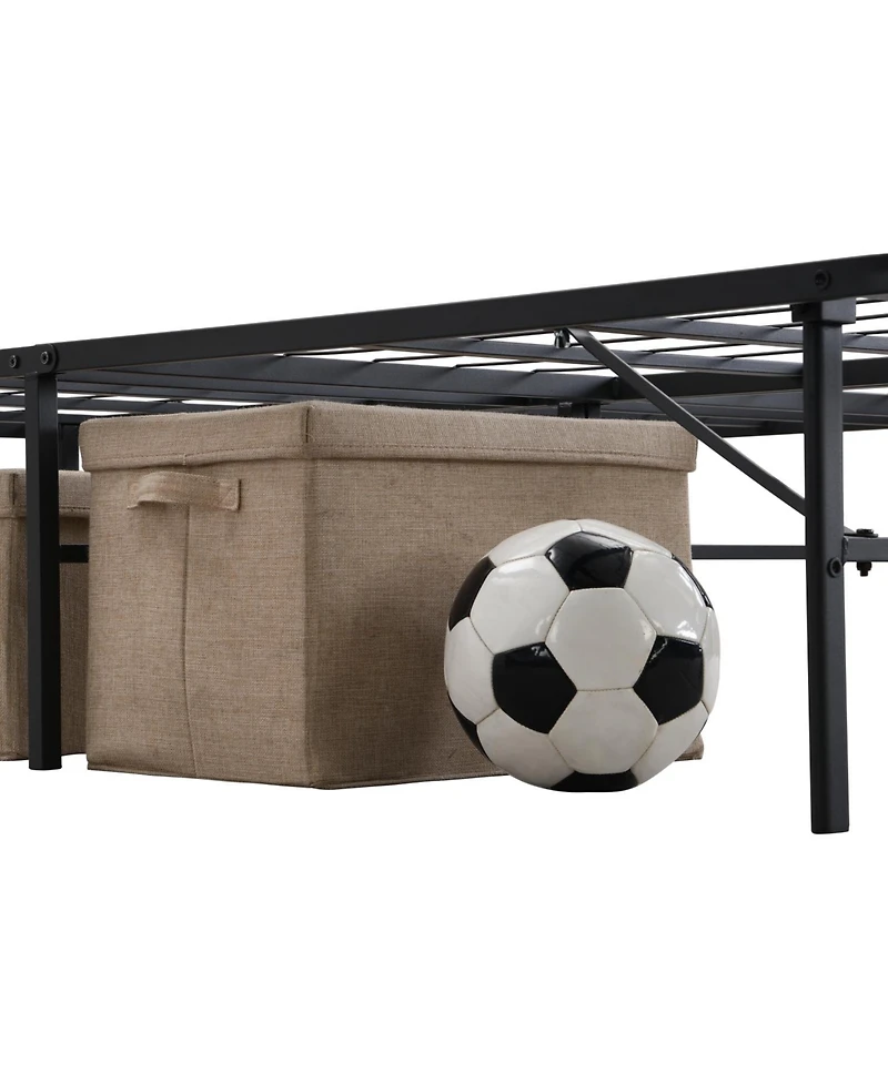 Streamdale Furniture King Metal Folding Bed Frame - Heavy Duty Steel Slats, Black